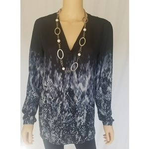 Black Long Sleeve Work Blouse
